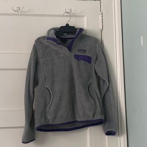Grey Patagonia with purple trim